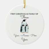 Minimale Schattigee eerste kerst als familie van d Keramisch Ornament (Voorkant)
