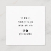 Minimale Schattigee Hair Stylist Scissor Star Vierkante Visitekaartje (Achterkant)