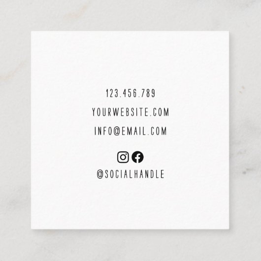 Minimale Schattigee Hair Stylist Scissor Star Vierkante Visitekaartje (Achterkant)