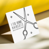 Minimale Schattigee Hair Stylist Scissor Star Vierkante Visitekaartje