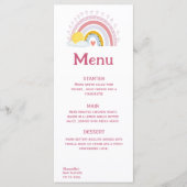 Minimale Schattigee Rainbow Sun Pink Baby Menu (Voorkant)
