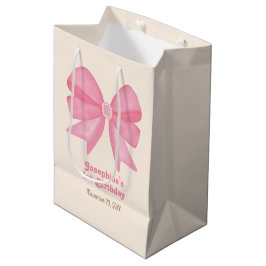 Minimale Schattigee Roze Boog Verjaardag Medium Cadeauzakje