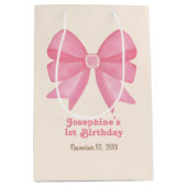 Minimale Schattigee Roze Boog Verjaardag Medium Cadeauzakje (Voorkant)
