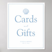 Minimale schelp kaarten en cadeaus bord poster (Voorkant)