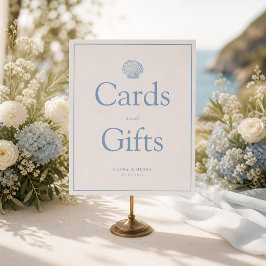 Minimale schelp kaarten en cadeaus bord poster