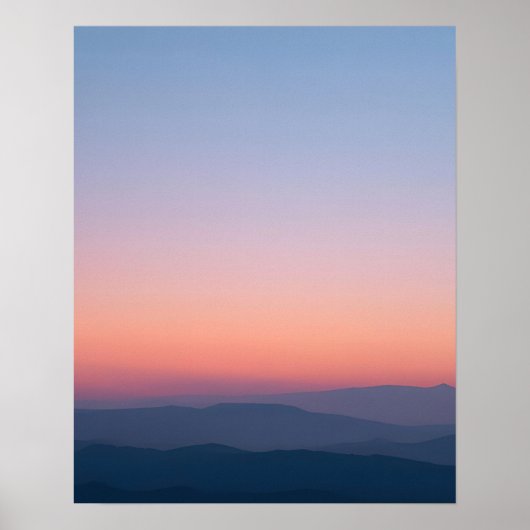 Minimale schemerlucht landschapskunstprint poster (Voorkant)