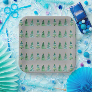 Minimale schets kerstboom illustratie papieren bordje