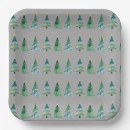Minimale schets kerstboom illustratie papieren bordje