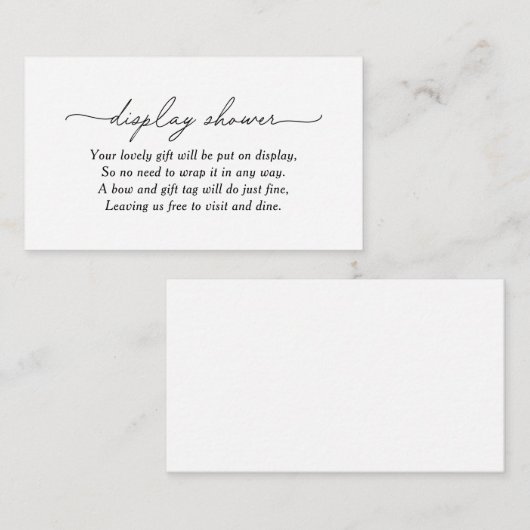 Minimale schoeisel voor zwart-wit beeldscherm informatiekaartje (Voorkant / Achterkant)