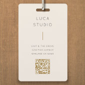 Minimale Schone Eenvoudige Moderne QR Code Goud en Badge