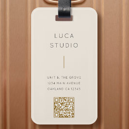 Minimale Schone Eenvoudige Moderne QR Code Goud en Bagagelabel