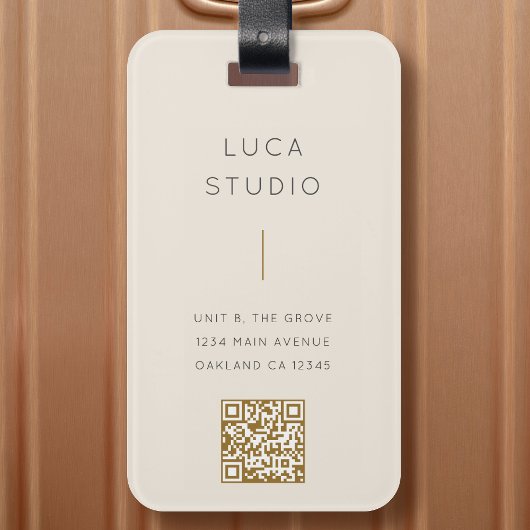 Minimale Schone Eenvoudige Moderne QR Code Goud en Bagagelabel