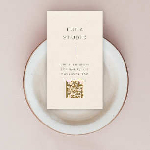 Minimale Schone Eenvoudige Moderne QR Code Goud en Visitekaartje