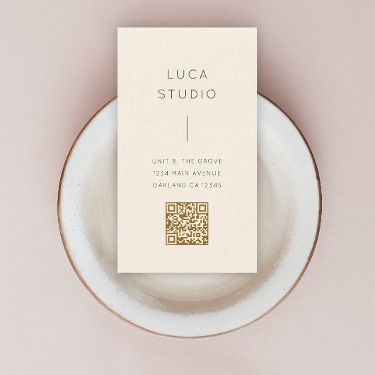 Minimale Schone Eenvoudige Moderne QR Code Goud en Visitekaartje