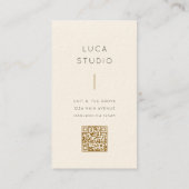 Minimale Schone Eenvoudige Moderne QR Code Goud en Visitekaartje (Achterkant)
