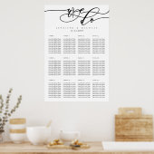 Minimale Schone Eenvoudige Trouwtafel Nummers Poster (Keuken)