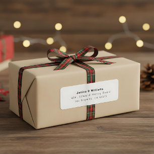 Minimale schone eenvoudige witte retouradres label