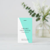 Minimale schone, heldere Blauwgroen referentiestan Visitekaartje (Staand voorkant)