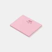 Minimale Schone Initiaal Roze Bourgondië Post-it® Notes (Schuin)