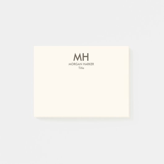 Minimale schone Initialen Neutraal Post-it® Notes (Voorkant)