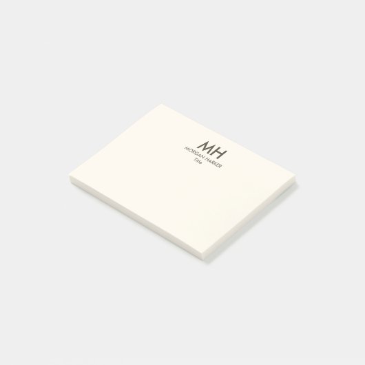 Minimale schone Initialen Neutraal Post-it® Notes (Schuin)