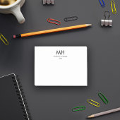 Minimale schone Initialen Witte grijs Post-it® Notes
