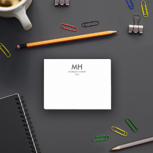 Minimale schone Initialen Witte grijs Post-it® Notes
