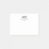 Minimale schone Initialen Witte grijs Post-it® Notes (Voorkant)