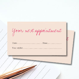 Minimale Schone Pastel Roze Benoemkaart Afsprakenkaartje