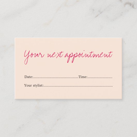 Minimale Schone Pastel Roze Benoemkaart Afsprakenkaartje (Voorkant)