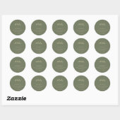 Minimale schone Sage Goud Script BABY Bewaar datum Ronde Sticker (Vel)
