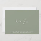 Minimale Schone Saliegroene Typografie Bruiloft Save The Date (Voorkant)