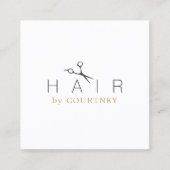 Minimale, schone, witte haarstijllijst vierkante visitekaartje (Voorkant)