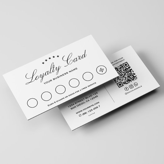 Minimale Schone Witte Loyalty Stempel Afspraak Visitekaartje