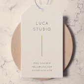 Minimale Schoon Eenvoudig Modern QR-code Goud en C Cadeaulabel