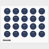 Minimale Schoon Goud Marineblauw Script Tenslotte Ronde Sticker (Vel)