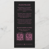 Minimale Schoonheid Roze Zwarte Wimper Tech Prijsl Menu (Achterkant)