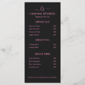 Minimale Schoonheid Roze Zwarte Wimper Tech Prijsl Menu (Voorkant)