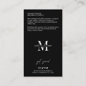 Minimale schoonheid van de Dermale Filler Aftercar Visitekaartje (Achterkant)