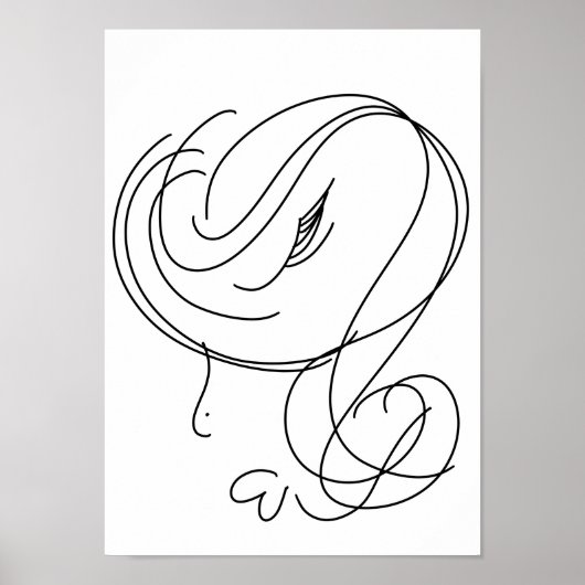 Minimale schoonheid vrouw lijnkunst poster (Voorkant)