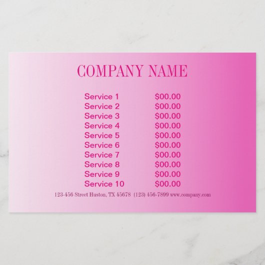 Minimale schoonheidscosmetologie: roze ombre flyer (Achterkant)
