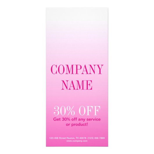 Minimale schoonheidscosmetologie: roze ombre reclamekaart (Voorkant)