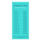 Minimale schoonheidsmake-up, artiest, blauwgroen reclamekaart (Achterkant)