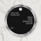 Minimale schoonheidsproducten label zwart/geweven  (Voorkant)