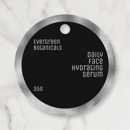 Minimale schoonheidsproducten label zwart/geweven  (Voorkant)