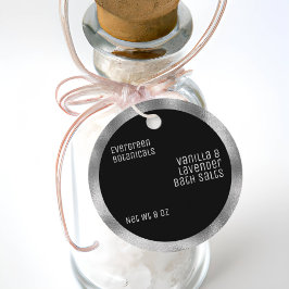 Minimale schoonheidsproducten label zwart/geweven 