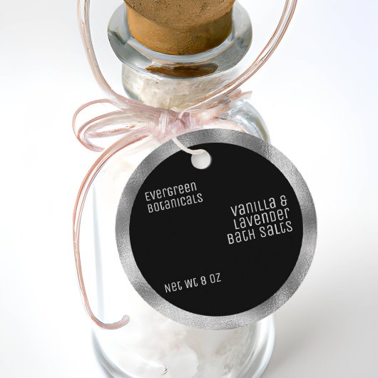 Minimale schoonheidsproducten label zwart/geweven 