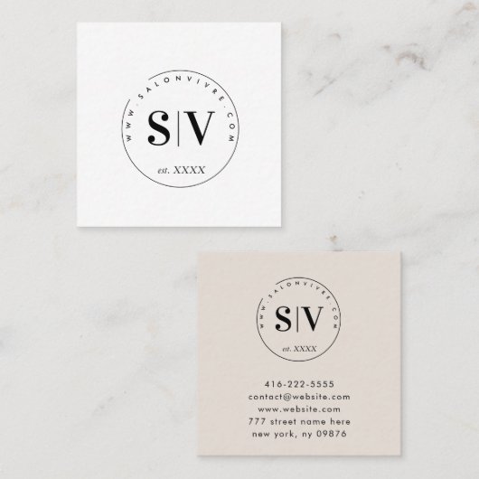 Minimale schoonheidssalon Professional Business Contactkaartje (Voorkant / Achterkant)