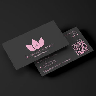 Minimale schoonheidsspecialist Zwarte Roze Lotus Visitekaartje