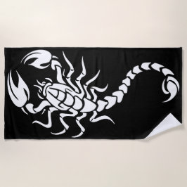 Minimale Schorpioen Tribale Tattoo Stijl Illustrat Strandlaken